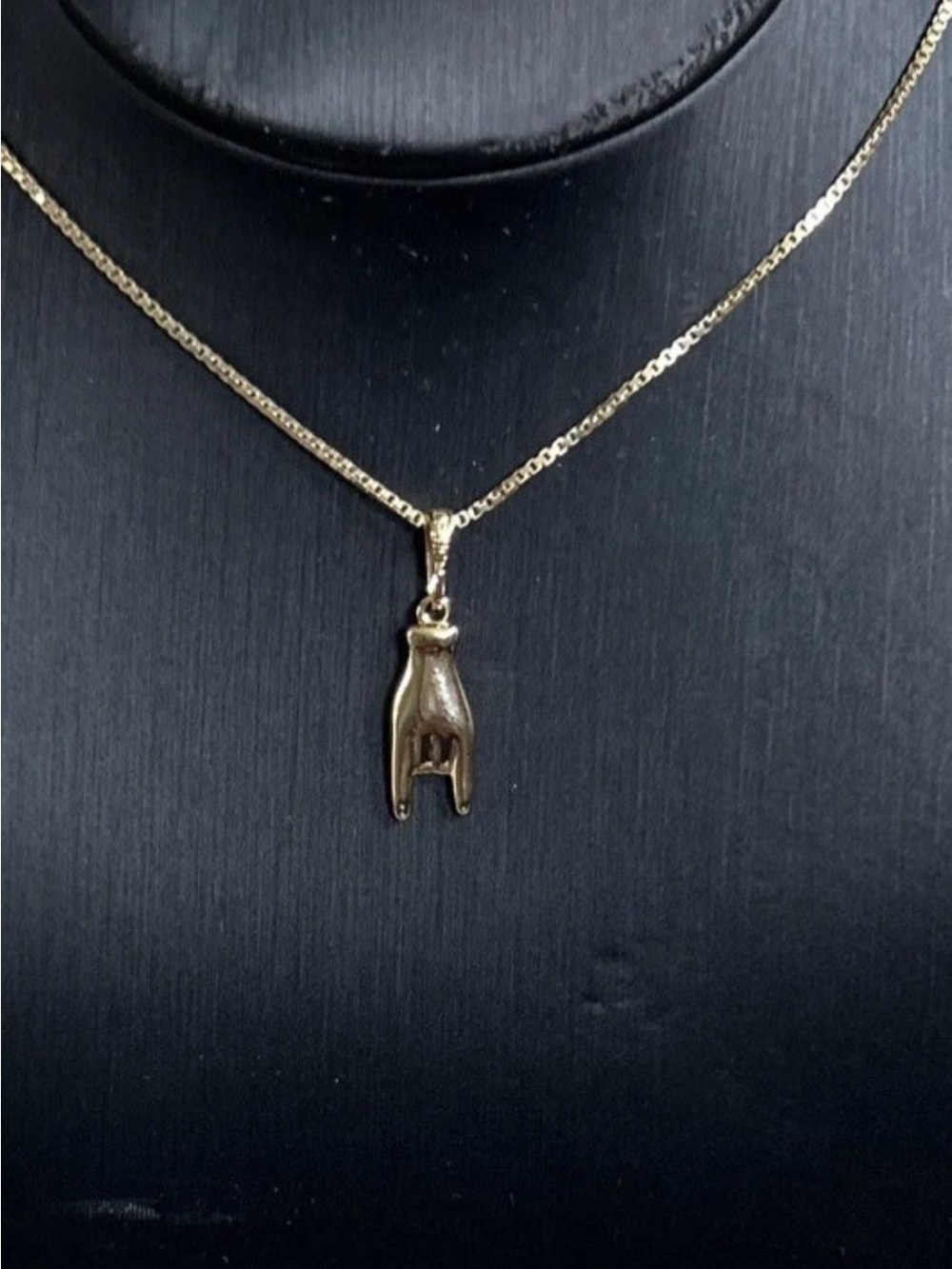 Gold Hand Pendant Necklace - Minimal Charm sterling silver 925